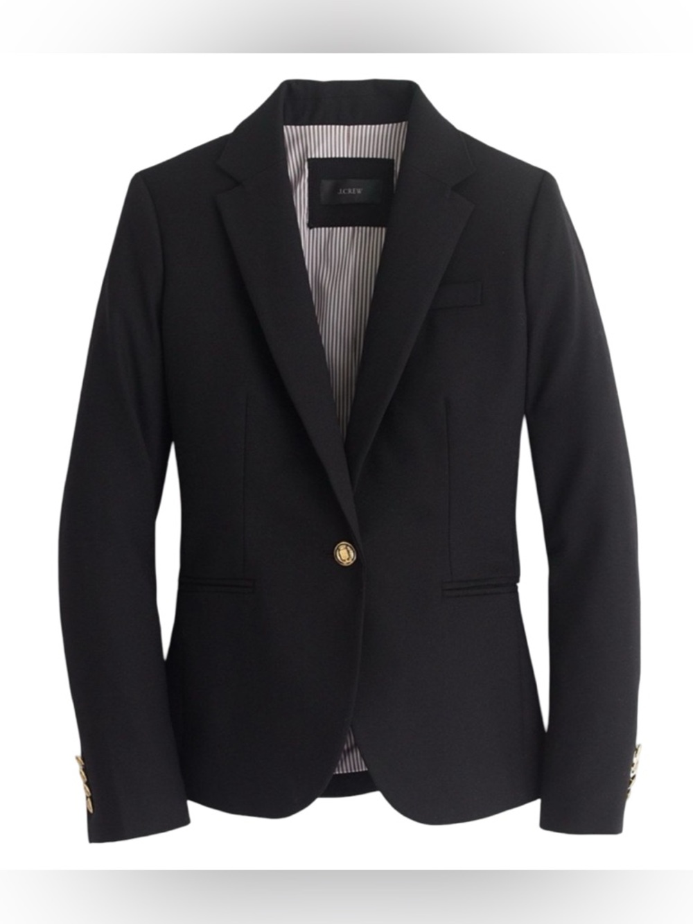 J. Crew Campbell Black Wool Single Button Blazer Size 4 Tall